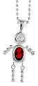 Sterling Silver Birthstone Baby Brat Boy Pendant for " January"