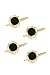 14k Solid Gold and Onyx Octagon Stud Set (4)