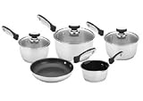 Oneida Kitchen Contoura 5 Pce Cookware Set (14cm non-stick milk pan, 16/18/20cm pans & 28cm non-stick saute pan)