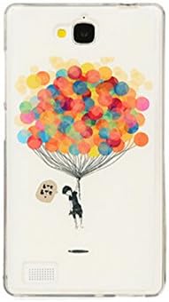 DERH Ultra-thin Grind Arenaceous Clear Protector Cover Soft Silicone Back Case for Huawei Honor 3C Smartphone (Balloon)