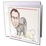Londons Times Funny Panel Hollywood Cartoons - Chow Bela Lugosi - Greeting Cards-12 Greeting Cards with envelopes