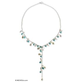 Citrine necklace, 'Autumn Melody' 0.8" W 18.9" L