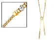 Ladies 14k Gold Lariat Necklace With Tricolor Beads