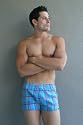 Sauvage Azure Plaid Beach Short - Blue Plaid