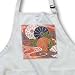 Japanese River of Flowers - Medium Length Apron With Pouch Pockets 22w X 24l