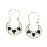 House of Harlow 1960 By Nicole Richie White Resin & Black Stone Earrings