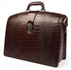Bosca Kings Creek Collection Croco Leather Partners Briefcase Brown