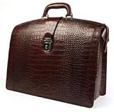 Bosca Kings Creek Collection Croco Leather Partners Briefcase Brown