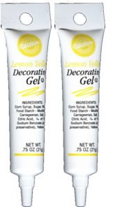 Yellow Cake Decorations - Two (2) MESSAGE DETAIL Decorating Gel - Yellow by Wilton - The PartyWorks