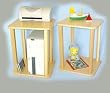Wild Zoo Furniture STND WHT-BRN-WZ CPU - Printer Stand in White with Brown Trim