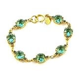 31M4GIjSVpL. SL160  Catherine Popesco 14k Gold Plated Link Bracelet with Marine Swarovski Crystals