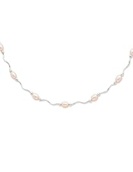 Sterling Silver 18in 6-6.5mm Pink Freshwater Cultured Pearl Necklace.