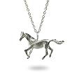 Sterling Silver Galloping Horse Necklace