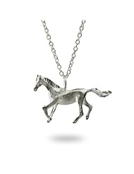 Sterling Silver Galloping Horse Necklace