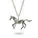Sterling Silver Galloping Horse Necklace