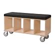 OFFI: Bench Box with Alcaza Wool Upholstery pad on Casters
