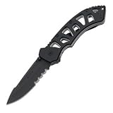 Buck Knives - Sandman, Black Aluminum Handle, Black Blade, ComboEdge by Buck Knives