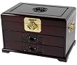Unique Fine Quality Father's Day Gift Him - 12" Rosewood Jewelry Box Case w/ Shou & 2 Drawers - Honey