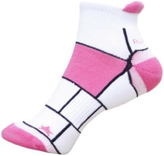 RunBreeze Women's 1 Pair Ergonomic Anti-Blister Trainer Socks With CoolMax 8.5-10 Pink