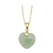 14K Yellow Gold Heart Shaped Jade Pendant with Chain