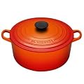Le Creuset Cast Iron Round Casserole, Volcanic, 24 cm