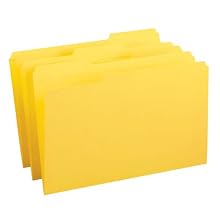 Smead 1/3-Cut File Folders, Heavy Duty Reinforced Tab, Legal Size, Yellow, 100 Per Box (17934)