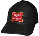Miller High Life Alcohol Beer Hat - Black Straw Flex Fit Baseball Hat