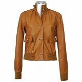 Forzieri Women's Tan Italian Genuine Leather Two-pocket Jacket