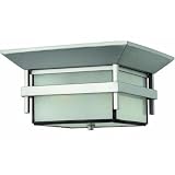 Hinkley Lighting 2573TT Outdoor Flush Mount - Harbor Titanium 2 x 60 Watt Contemporary Mission Light