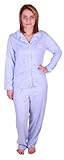 Aria Collection Women's Sueded Microfleece 2-Piece Pajama Set (Large, Blue Scattered Dot)