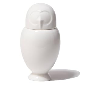 Po Selected Owl Sugar Dispenser/ Pourer, 7 x 7 x 14.5 cm, Porcelain White