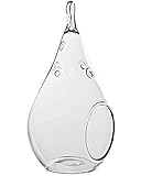 WGV Clear Pear Shape Hanging Votive Candle Holder/Tear Drop Glass Terrarium Vase, 3 by 5.5-Inch, Pack of 6