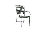 Woodard Sheffield Wrought Iron Arm Patio Dining Chair