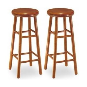 Winsome Set Of 2 Cherry 30 Backless Swivel Stools by Winsome