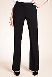 Autograph Flat Front Bootleg Trousers with Wool