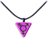 Handcrafted Pink Dichroic Transgender Necklace