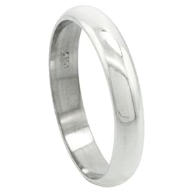 Sterling Silver 4 mm ( 3/16 in. ) Wedding Band / Thumb Ring: Jewelry