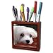 maltese38  - Dogs Maltese Maltese Tile Pen Holders5 inch tile