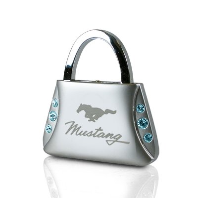 Ford Mustang Blue Crystals Purse Shape Key Chain
