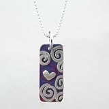 Sterling Silver and Patina Heart and Swirl Pendant on 18" Box Chain, #9190
