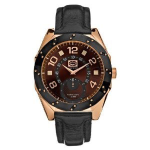 Marc Ecko Elite Chronograph with date Black dial Blk lthr strap