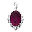 14K White Gold Mozambique Garnet and Diamond Pendant