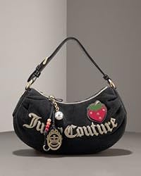 Juicy Couture Terry City Girl Strawberry Field SHoulder Bag Black