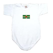 BABY BODYSUIT WHITE FLAG " DOMINICA " 0 - 3 Months