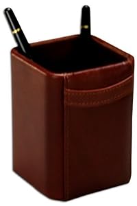 Mocha Leather Pencil Cup