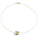 0.1 Ct Diamond 14 Karat Yellow & White Gold 16 Inch Frog Choker Necklace