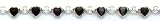 Ankle Bracelet - Sterling Silver Heart Anklet With Black Cats Eye (9 inch)