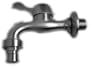 Edelstahl Auslaufventil Hahn Wasserhahn Wandanschlu� 1/2" mit 3/4" Auslauf Adapter Garten