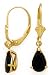 14K 8X5MM PEAR SHAPE BLACK ONYX LEVERBACK EARRINGS