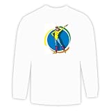Long Sleeve T-shirt with physical, workout, exercise, sport, aerobics, exertion, exercising, aerobic Large White